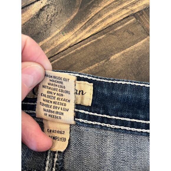 Earl Jean Jeans Capri Women 16P Y2K Grunge Thick Stitch Petite Western Cowgirl - Picture 8 of 12